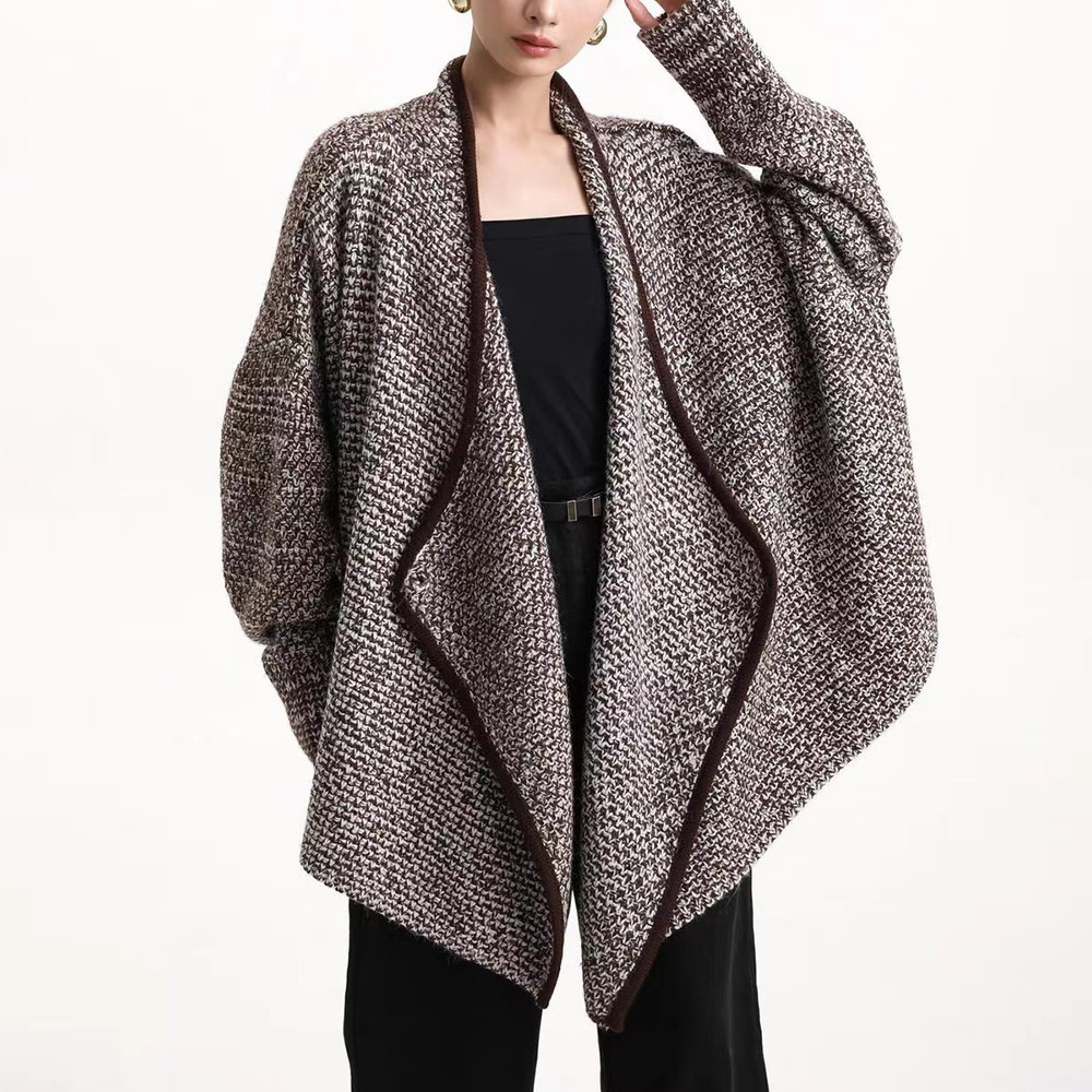 巻いてセーターにもなる万能な2way♪コットンニットカーディガン