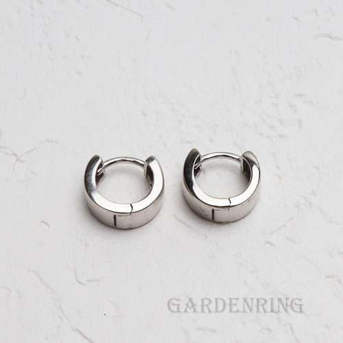 シルバー925 Silver ワイドフープピアス/軽研磨仕上げ/両耳