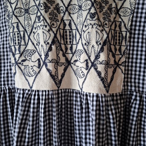 ギンガムチェック ブラウス 刺繍生地 ブラウス toimême 通販 18324827