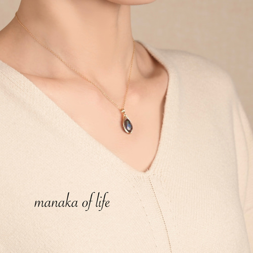 カンテラオパール ペンダントトップ ワイヤーラッピング ネックレス