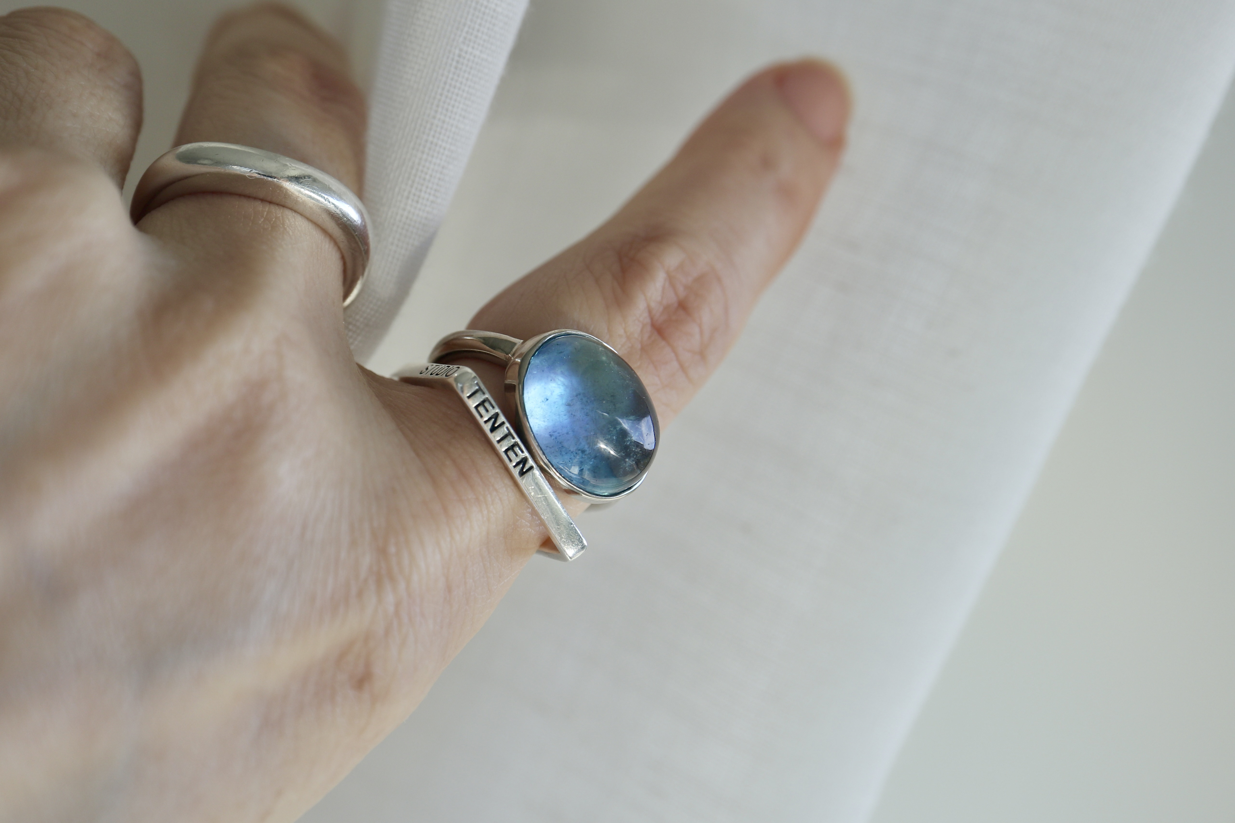 スタジオテンテン 人魚のaquamarine ring アクアマリンリング K10WG