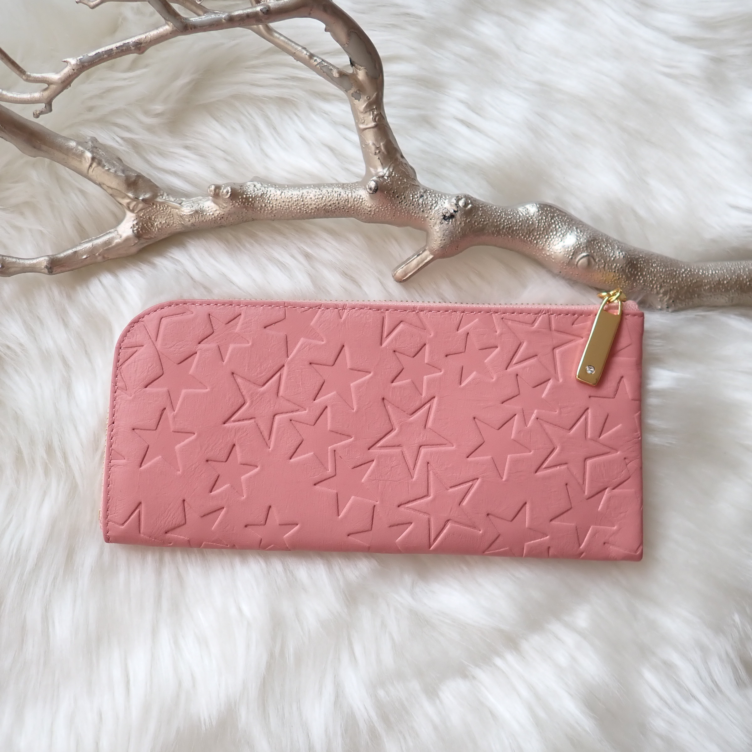 L字ファスナー長財布　スターマリン（サーモンピンク）