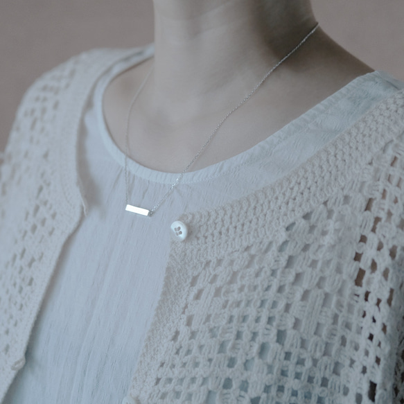 ミニ バー 両吊 ネックレス シルバー925 3枚目の画像