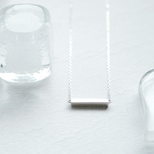 ミニ バー 両吊 ネックレス シルバー925 1枚目の画像