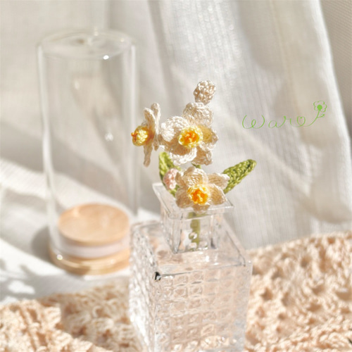 新春の枯れない花】 水仙の花 〜飾り用ガラスケースをサービスでおつけ