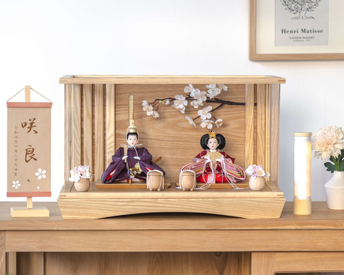 ことのひな人形（3A-0100）（あかね）桜｜円ケース｜コンパクトな