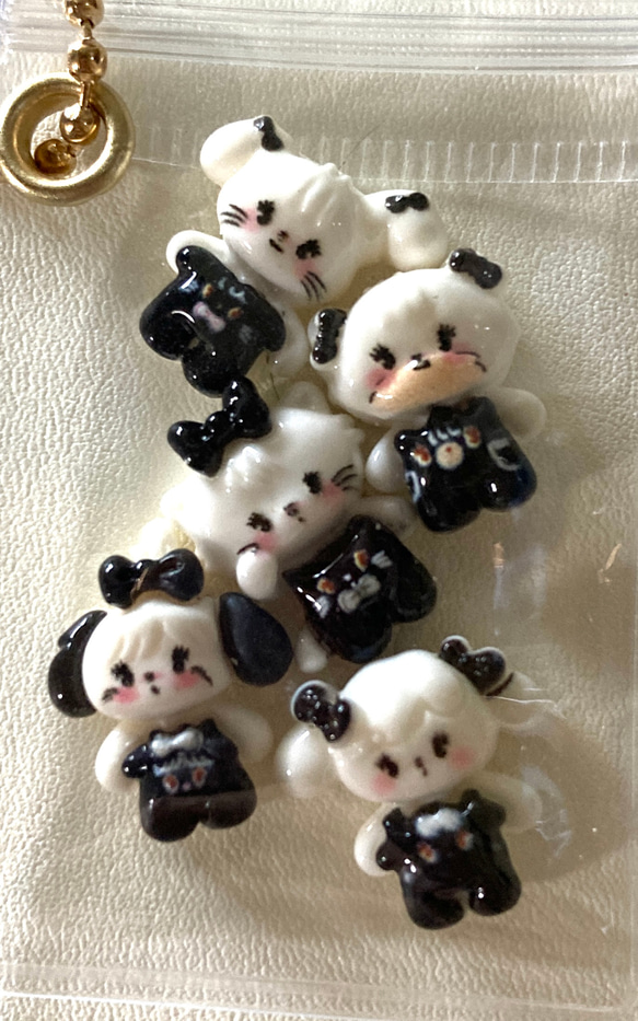 アニマル モノトーン ミニ デコパーツ ネイルパーツ キャンディー