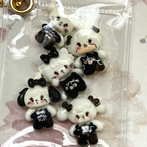 アニマル モノトーン ミニ デコパーツ ネイルパーツ キャンディー