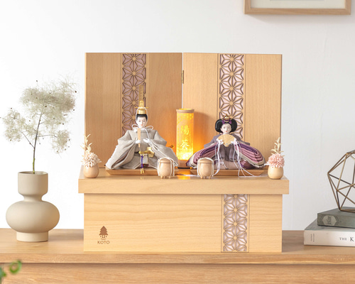 ことのひな人形（3C-0310）（かれん）麻の葉｜収納ケース｜コンパクト