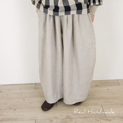 美品★JURGENLEHL★麻　ワイドパンツ　キュロット ワイドパンツ レディース 高島ちぢみ 綿100% きれいめ