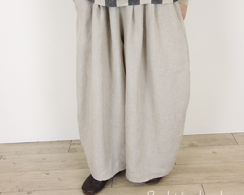 美品★JURGENLEHL★麻　ワイドパンツ　キュロット lelill レリル ワイドチノキュロット