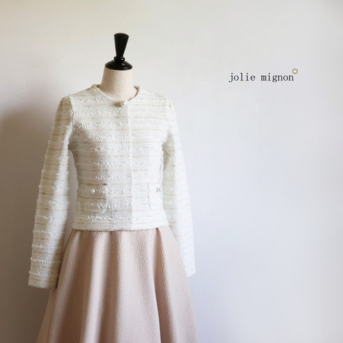 ジョリーミニョン　オフホワイトツイードジャケット ジョリーミニョン オフホワイトツイードジャケット ジョリーミニョン