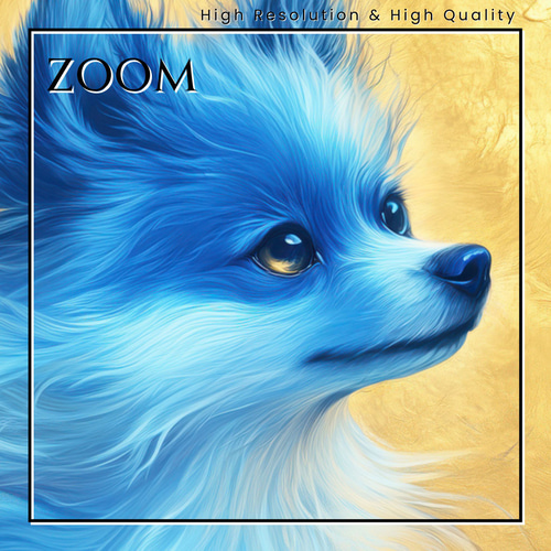 青と金 - ポメラニアン犬 No.4】ペットロス・うちの子・記念日・アート