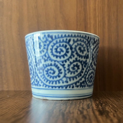 古伊万里染付蛸唐草紋様蕎麦猪口1客 no.03 おちょこ・ぐい呑み・徳利
