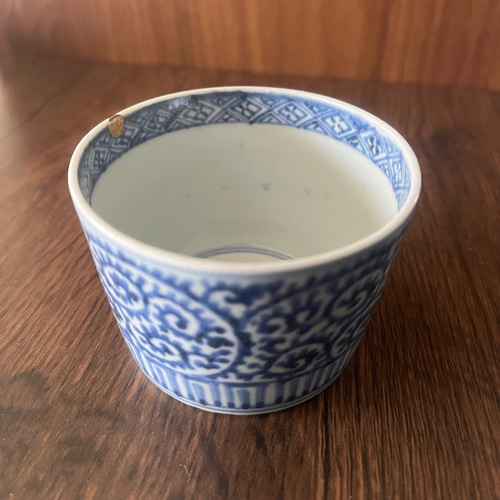 伊万里 染付 たこ唐草 猪口 5個 [B31475] 伊万里 染付 たこ唐草 猪口 5個 [B31475]