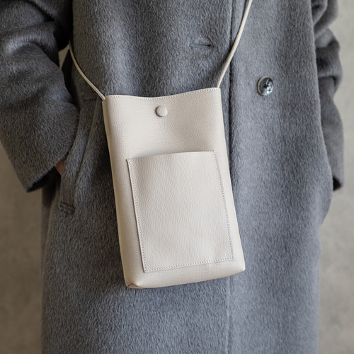 イタリア製本革 縦型ポシェット 撥水軽量 ミニバッグ ショルダーバッグ