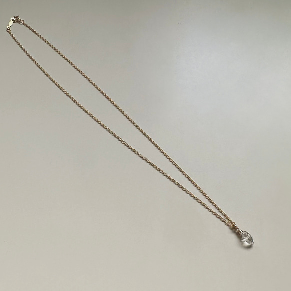【人気セット】ハーキマー ピアス＆ネックレス（14Kgf ）金具変更可 /スターターセット  夏の福袋 8枚目の画像