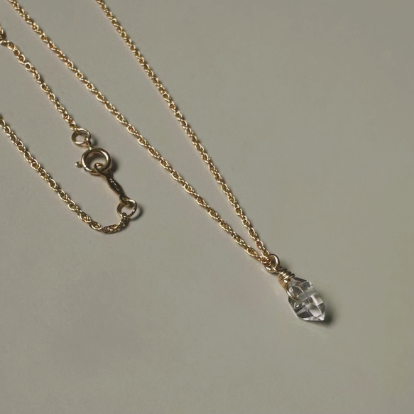 【人気セット】ハーキマー ピアス＆ネックレス（14Kgf ）金具変更可 /スターターセット  夏の福袋 7枚目の画像