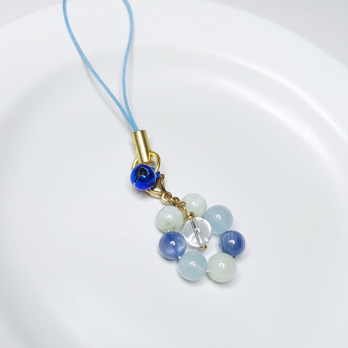 集中力アップのお守り☆カイヤナイト 翡翠 アクアマリン 水晶