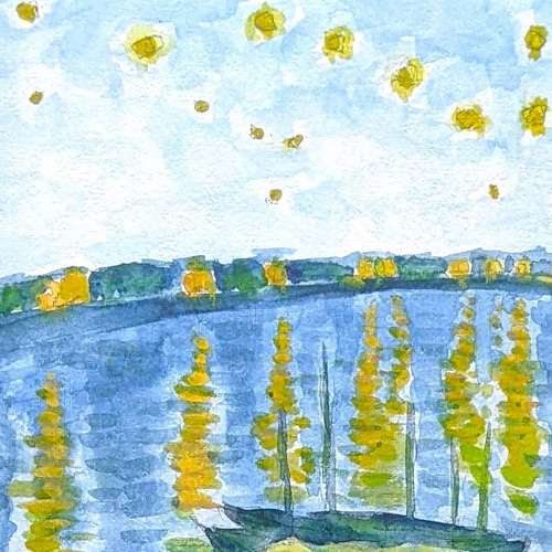 ゴッホほしづきよ 水彩画原画 (F4) 絵画 yko 通販 18325745｜Creema