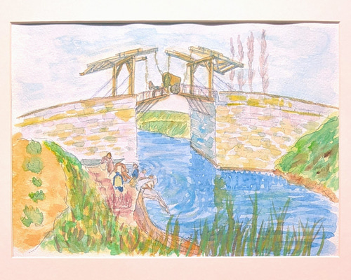ゴッホはねばし 水彩画原画 (F4) 絵画 yko 通販 18325762