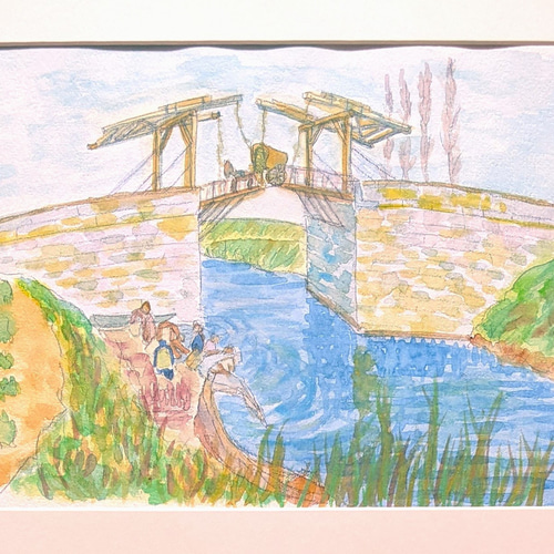 ゴッホはねばし 水彩画原画 (F4) 絵画 yko 通販 18325762
