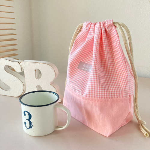 ♦︎day to day♦︎ 給食袋(小) マチ付き巾着 縦長 #コップ袋