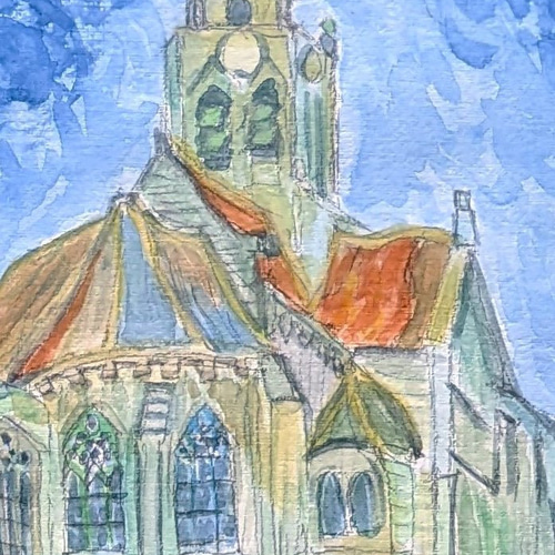 ゴッホきょうかい 水彩画原画 (F4) 絵画 yko 通販 18325792