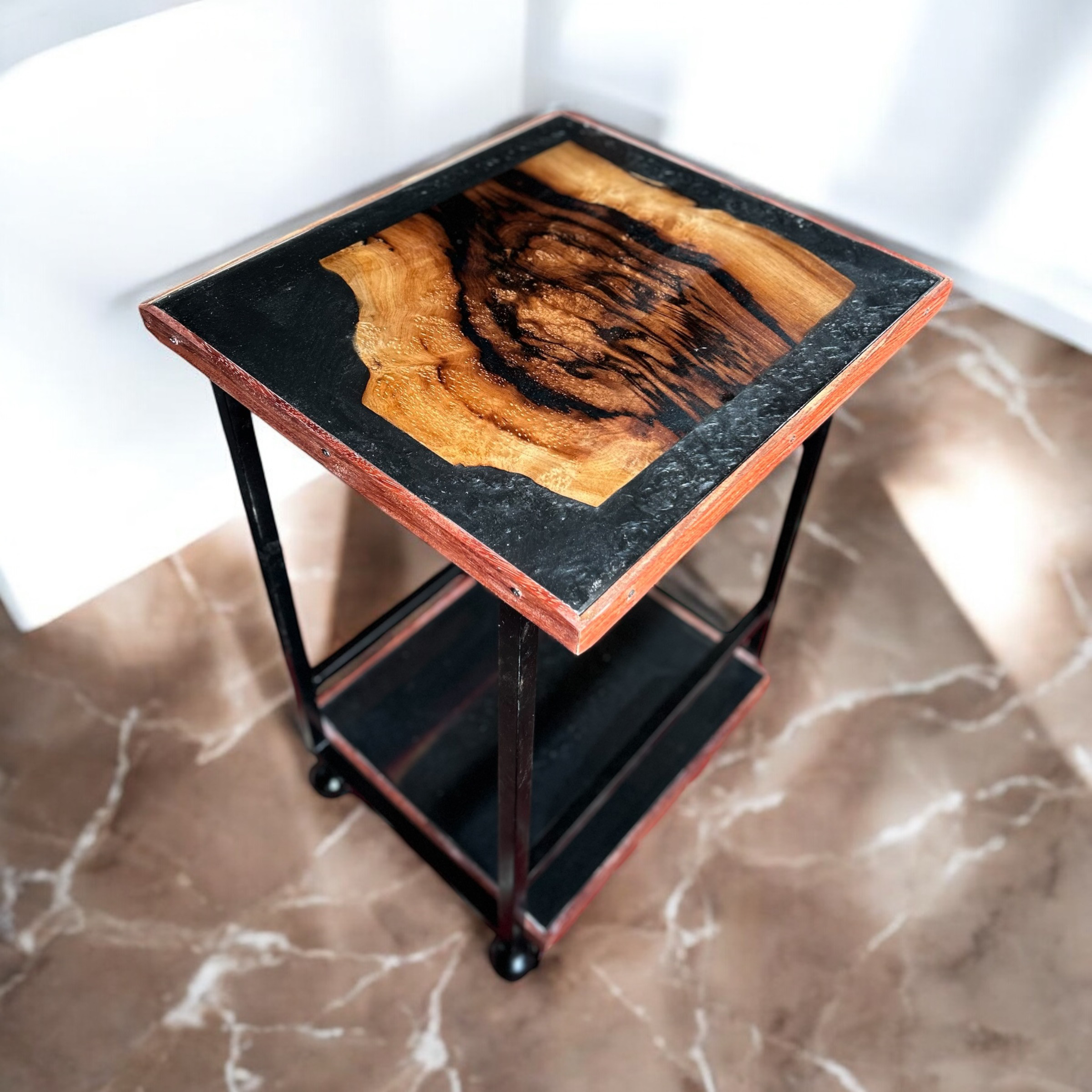 黒柿のサイドテーブル・ラック　CN1026