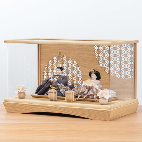 ことのひな人形（3L-0100）（ひかり）麻の葉｜ケース｜コンパクトな