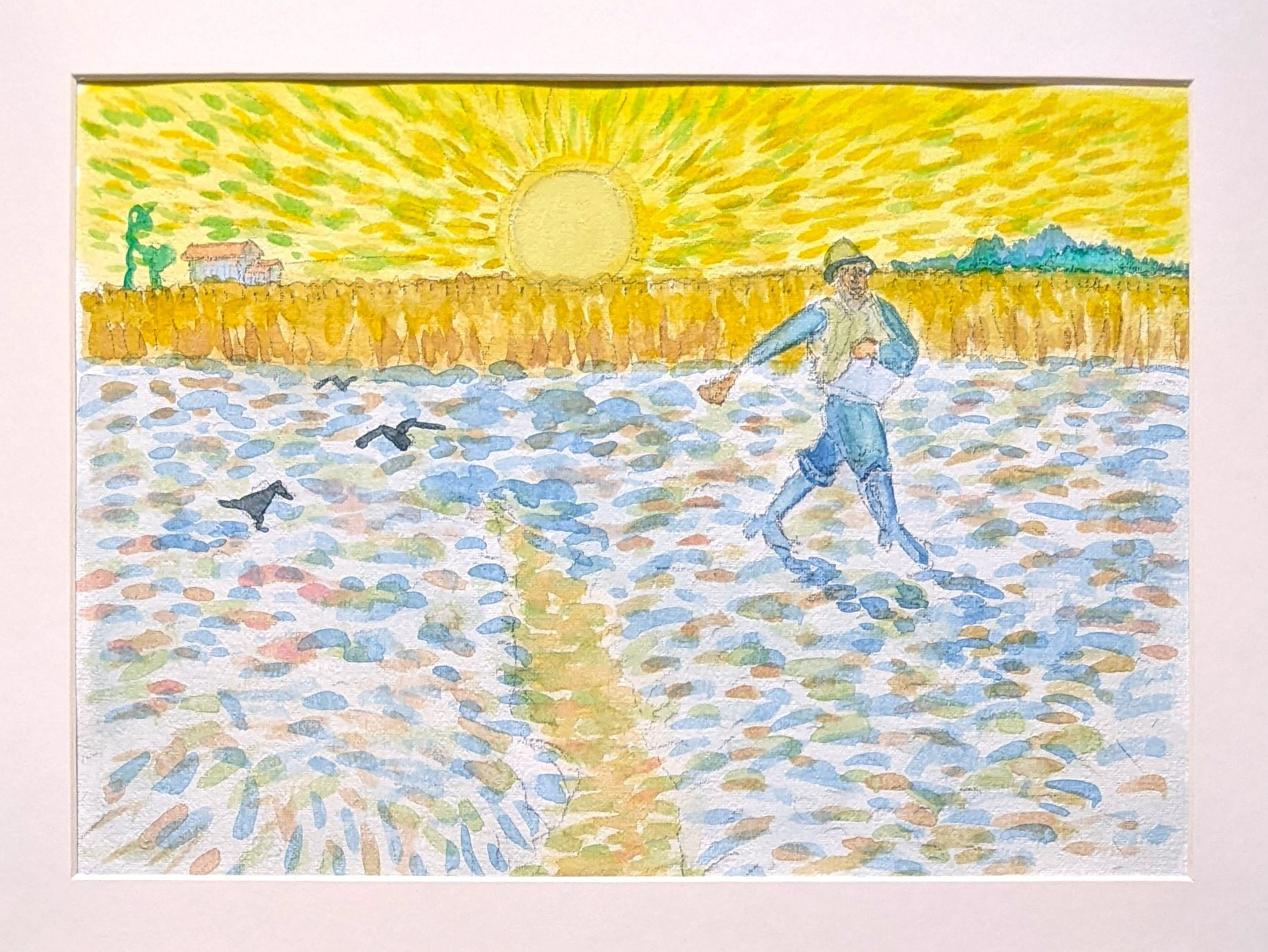 ゴッホたねまく 水彩画原画 (F4) 絵画 yko 通販 18325898