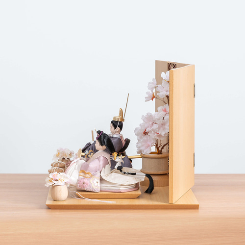ことのひな人形（3L-0513）（ひかり）麻の葉｜平台｜灯桜付