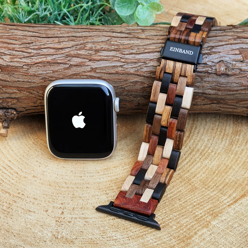 アップルウォッチ 木製バンド EINBAND AppleWatch 木のベルト 20mm幅 MIX WOOD【B】