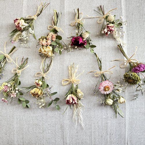 ドライフラワー♡ミニ花束 ガーランド ウェディング エスコート