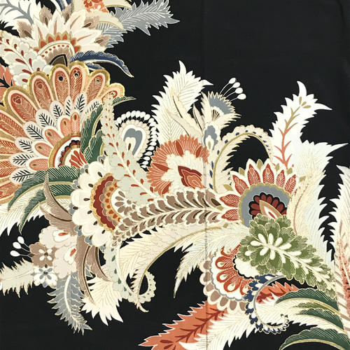 正絹】着物リメイク 黒留袖ドレス／キャミワンピースタイプ／ブラック  