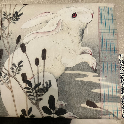兎と満月 名古屋帯 ウィリアムモリス ブラザーラビット 昭和