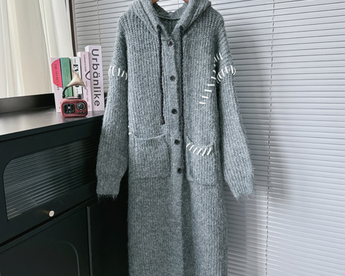♡ 完売！ステッチ風デザイン ニットロングカーディガン b914d63daaf35933233bcc90fd92ec