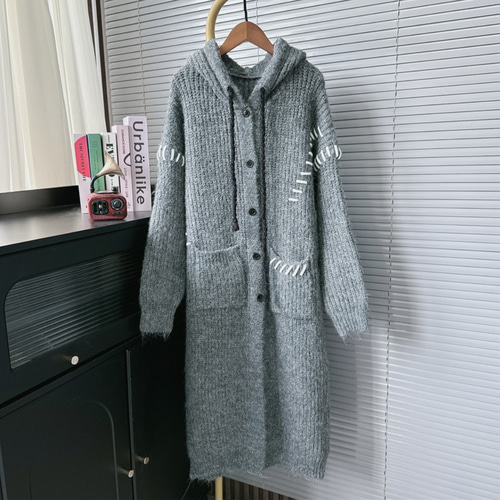 秋冬の新作 * ゆったりロングセーターのコート * 厚手のフード