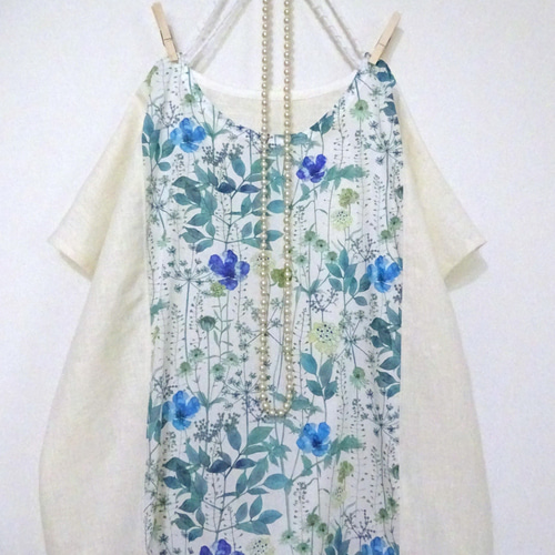 68 リバティ　イルマズガーデン使用ブラウス　ハンドメイド リバティ＊フレンチスリーブのブラウス （7・9・11・13号) - as