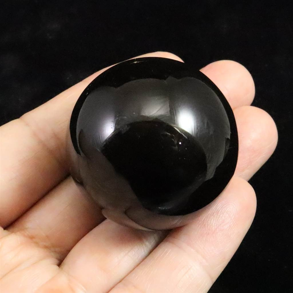 隠岐の島 黒曜石 37mm丸玉 スフィア ディレクトリーカード＆台付 67.1g #74155
