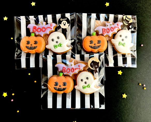 【10月28日までにお届け】お配りにも♡ミニオバケアイシングクッキー 1枚目の画像