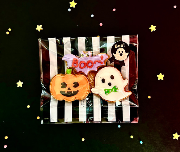 【10月28日までにお届け】お配りにも♡ミニオバケアイシングクッキー 2枚目の画像