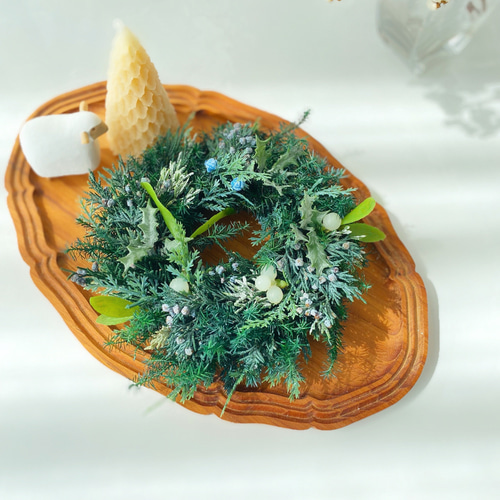 超早割クリスマス2025 エバーグリーン ヤドリギクリスマスリース