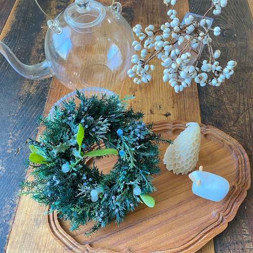 ヤドリギのアレンジ&慶福リース ヤドリギのアレンジ&慶福リース