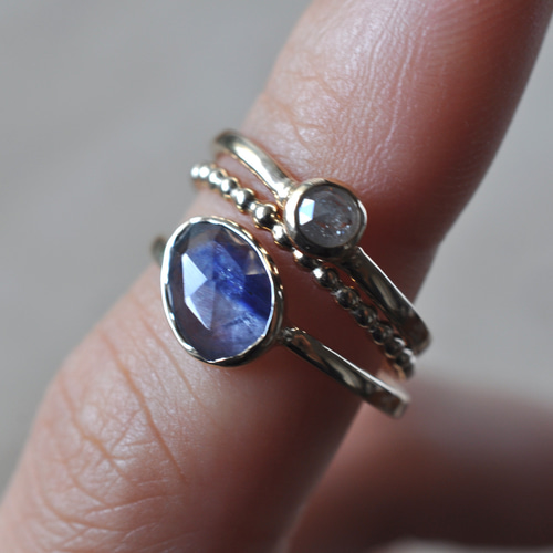 K10】 Sapphire Ring サファイア リング Bezel Setting 指輪