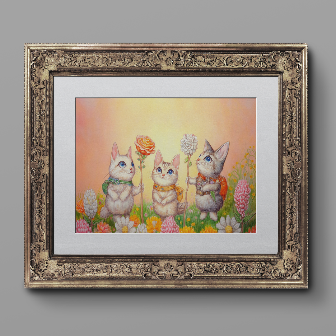 パステル画「夢の里」