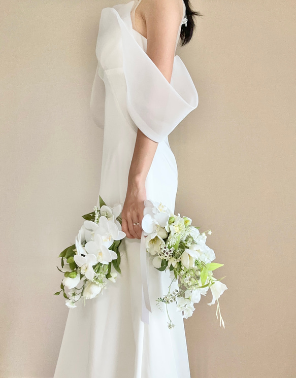 即納可/ おしゃれ花嫁様必見♡ 胡蝶蘭、カラー、スズランのバレリーナ 