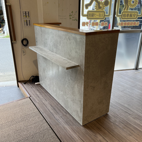 ワイド90 石っぽい レジカウンター 受付カウンター レジ台 写真見本の