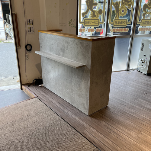 ワイド90 石っぽい レジカウンター 受付カウンター レジ台 写真見本の