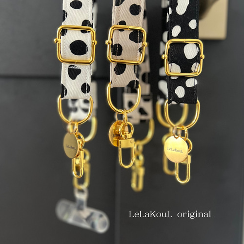 アニマル柄【 スマホハンドストラップ 】長さ調整可 LeLaKouL original